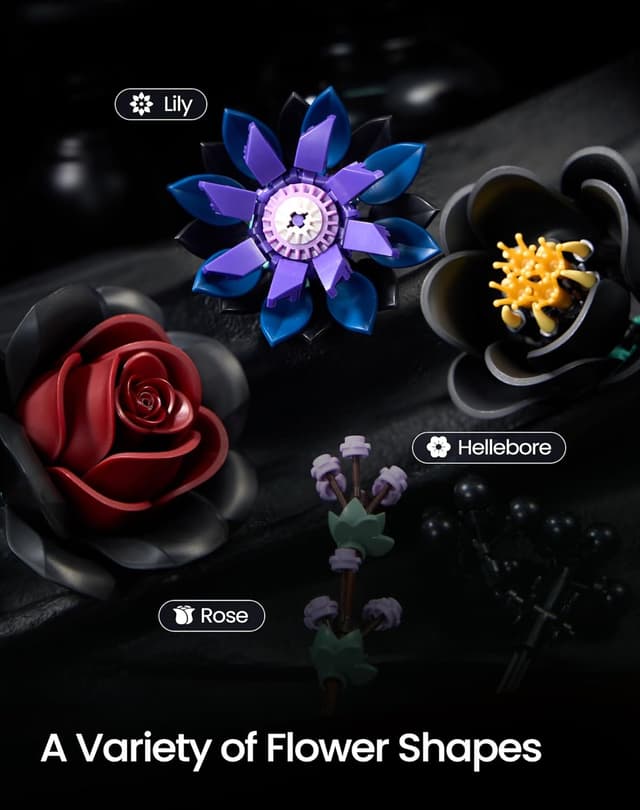 Thumbnail 2 de iATOM Black Burgundy Red Rose Bouquet 12pcs 🏵