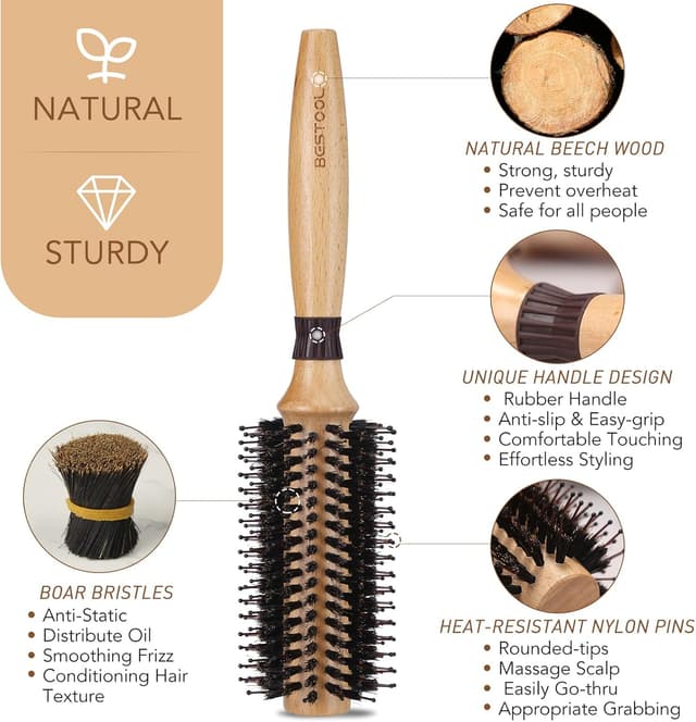 Detalle 1 de BESTOOL Brosse ronde 22mm pour brushing