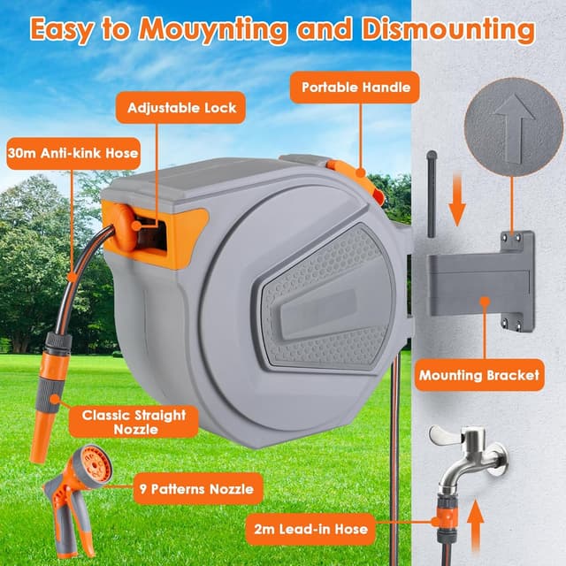 Thumbnail 4 de TLGREEN Avvolgitubo Giardino Retrattile 30m