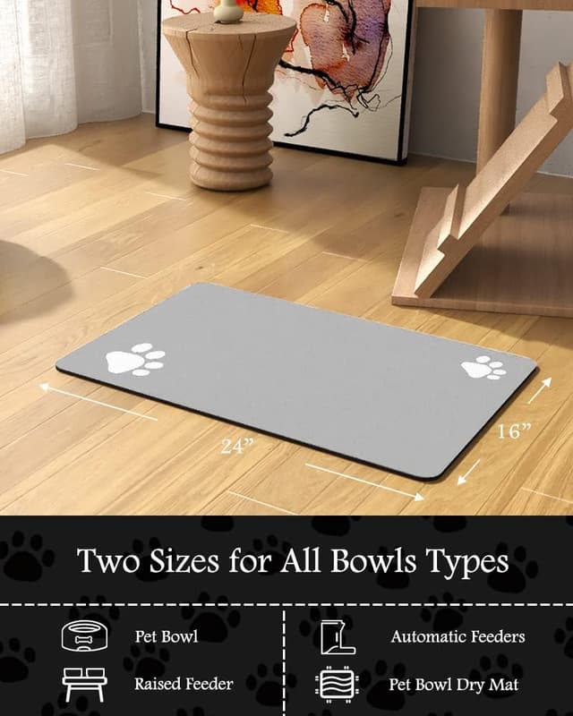 Thumbnail 6 de Pet Feeding Mat 16"x24" absorbent pet bowl mat 🐾