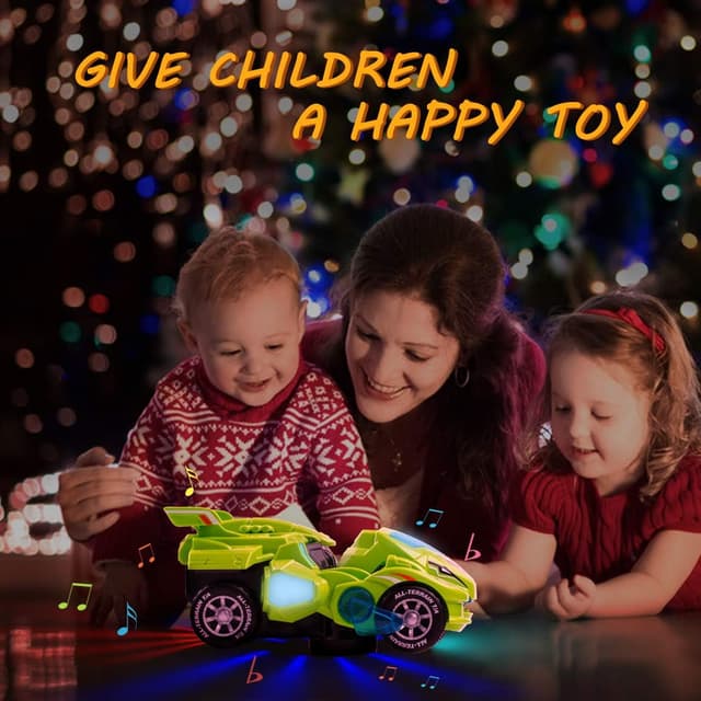 Detalle de Highttoy Transforming Dinosaur Electric Car Toy (Green) with Flashing Lights & Music