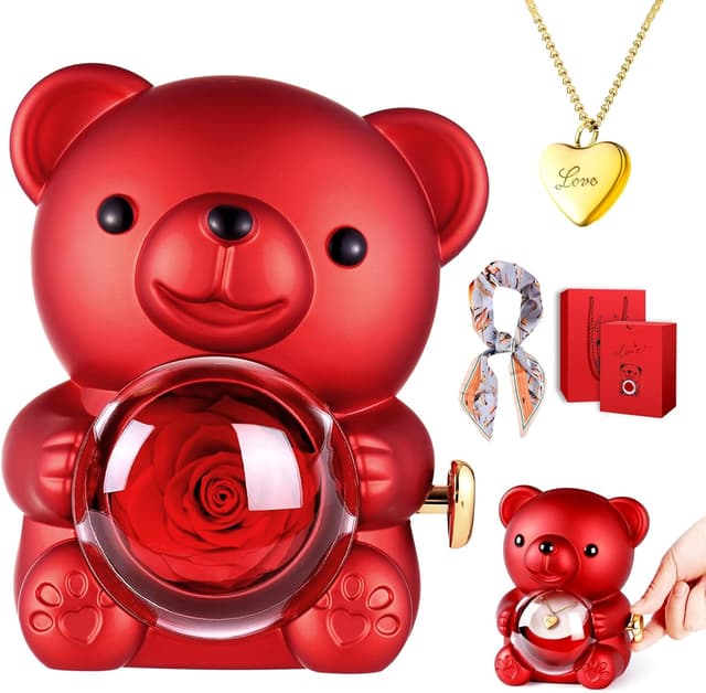 Detalle de Coffret rose éternelle avec collier