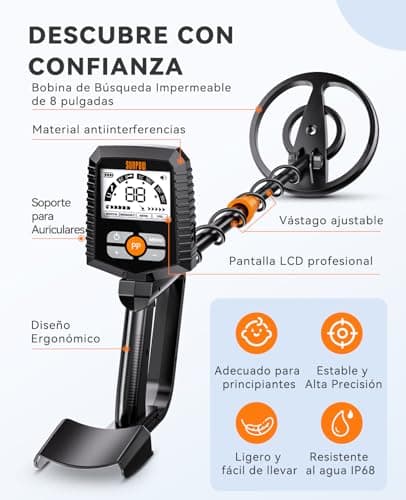 Detalle de SUNPOW Detector de Metales 4 Modos