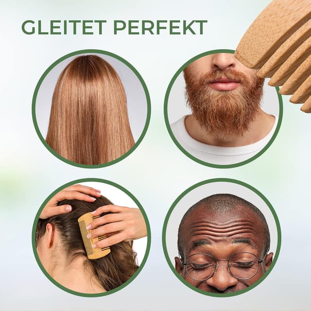 Detalle 2 de Bambus-Holzkamm für Haare, Bart