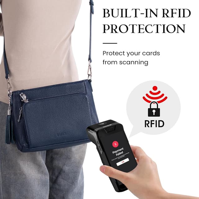 Thumbnail 6 de befen Genuine Leather Crossbody Bag for Women with Built-in RFID Blocking Wallet (Small Anti-theft)