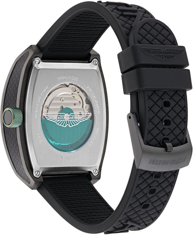 Detalle de ASTON MARTIN Herren Automatik Uhr AML Thrill MTRT1 mit Silikonarmband (TRG Automatic)