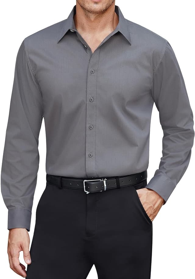 Thumbnail 6 de J.VER Men’s Long Sleeve Dress Shirt with Stain Shield, Stretch & Non-Iron finish