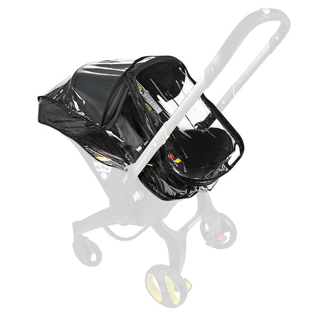 Detalle de Aolso Kinderwagen-Regenschutz (für Kinderwagen-Autositz) mit U-förmigem Reißverschluss und großen Fenstern