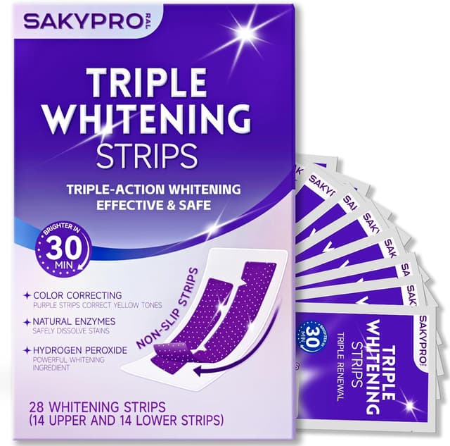 Imagen de SAKYPRORAL Purple Whitening Strips 28 Count en OfertitasTOP