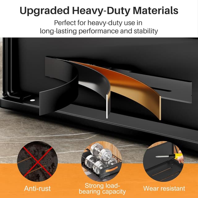 Thumbnail 5 de Sliding Mesh Cabinet Basket 11.8" Pull-Out Organizer