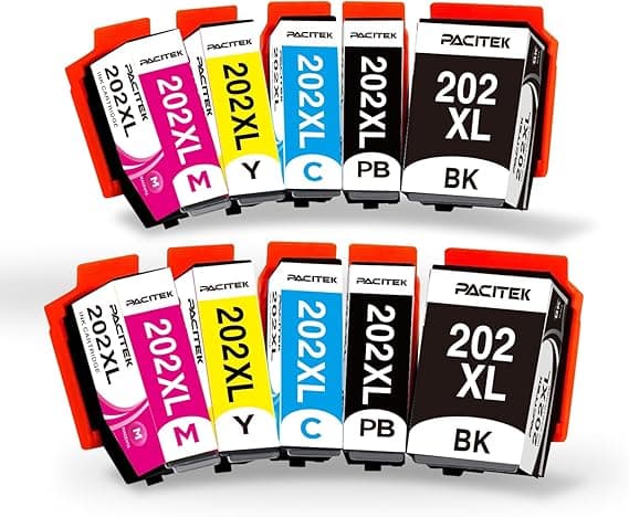 Imagen de Pacitek 202XL Compatible Cartuchos de Tinta para Epson 🖨️ (10 Piezas) en OfertitasTOP