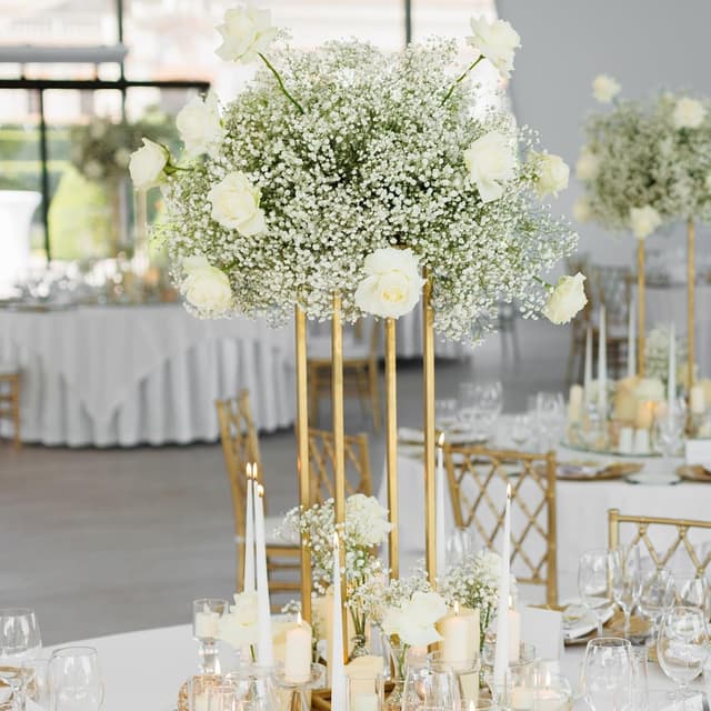 Detalle 2 de DBCMEW 25pcs Artificial Babys Breath (White Gypsophila) Faux Flowers, 35cm