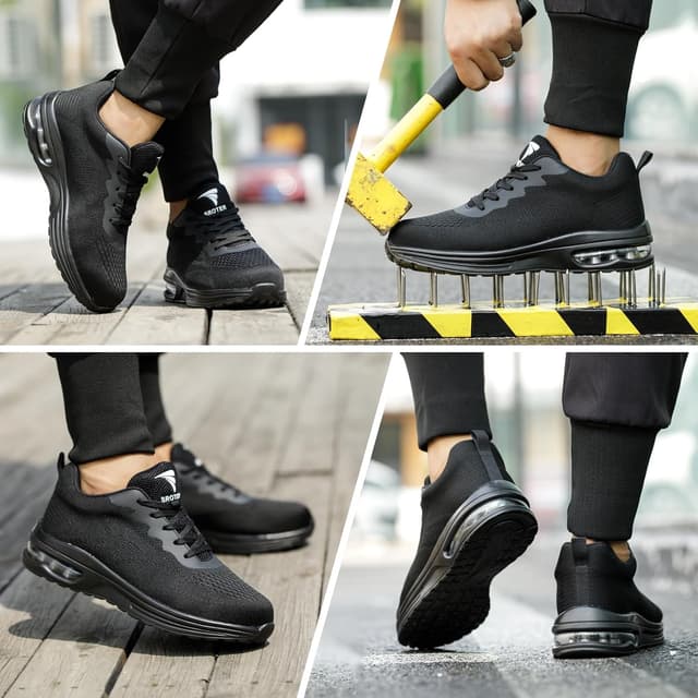 Detalle de VAVOBIS Safety Trainers for Men & Women with Steel Toe Cap – Non-Slip, Lightweight Work Shoes