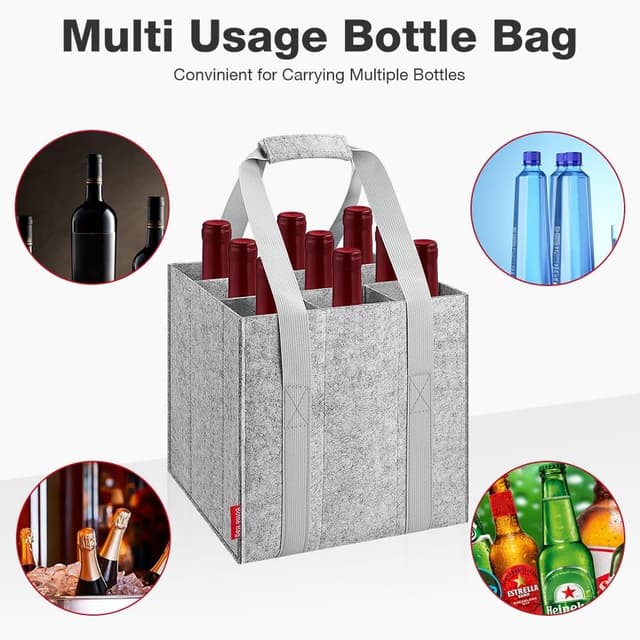 Detalle 1 de Eurhomewit 9 compartment bottle bag carrier