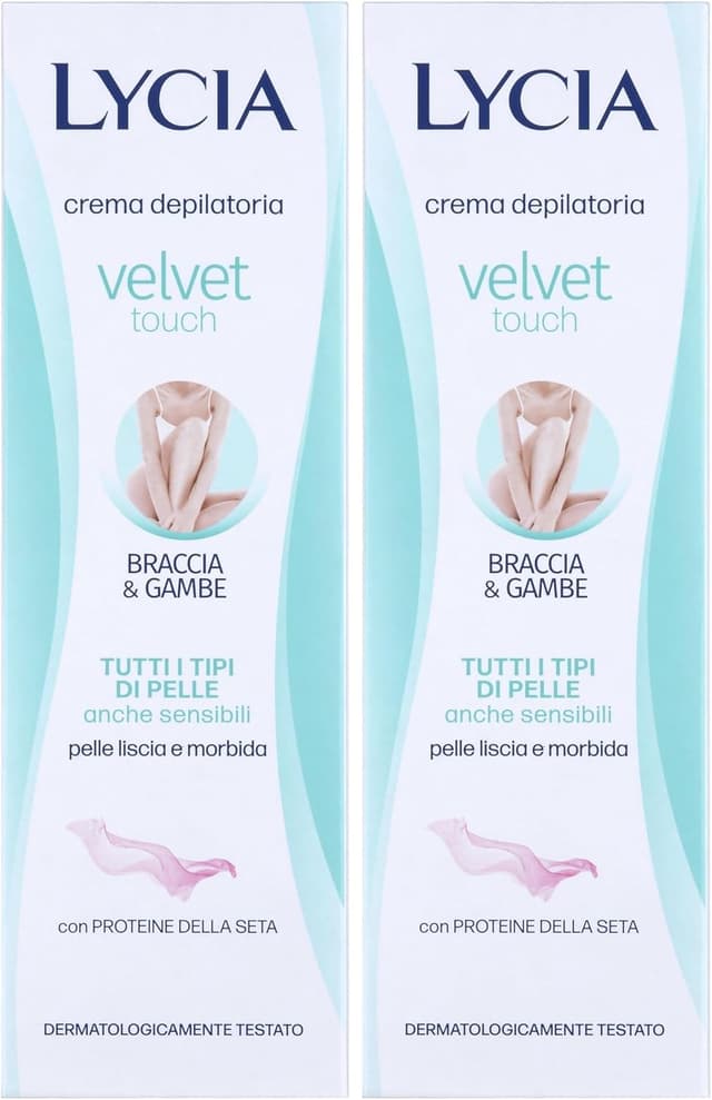 Detalle 2 de Lycia Crema Depilatoria Perfect Touch per gambe e braccia, vellutante e idratante con proteine della seta (150 ml)