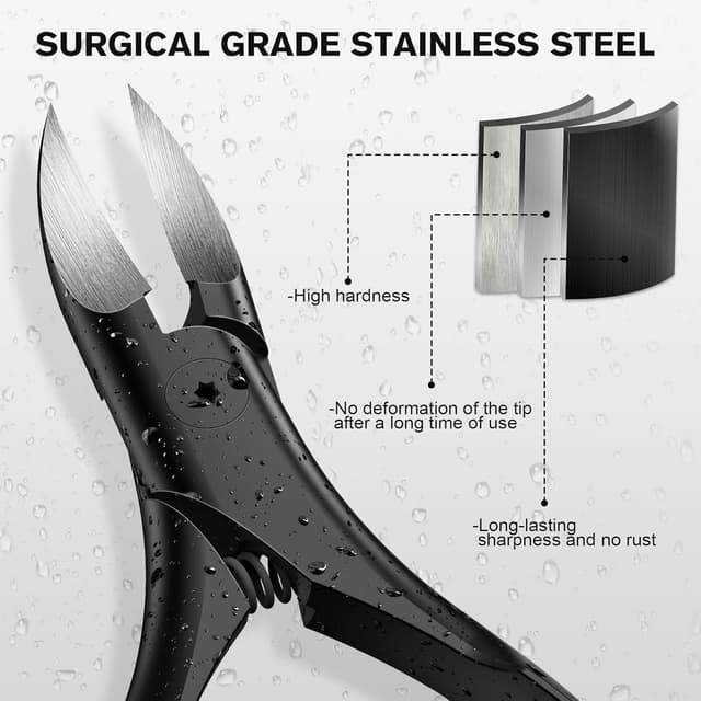 Detalle de FERYES podiatrist toenail clippers for thick nails with curved blade & wide jaw