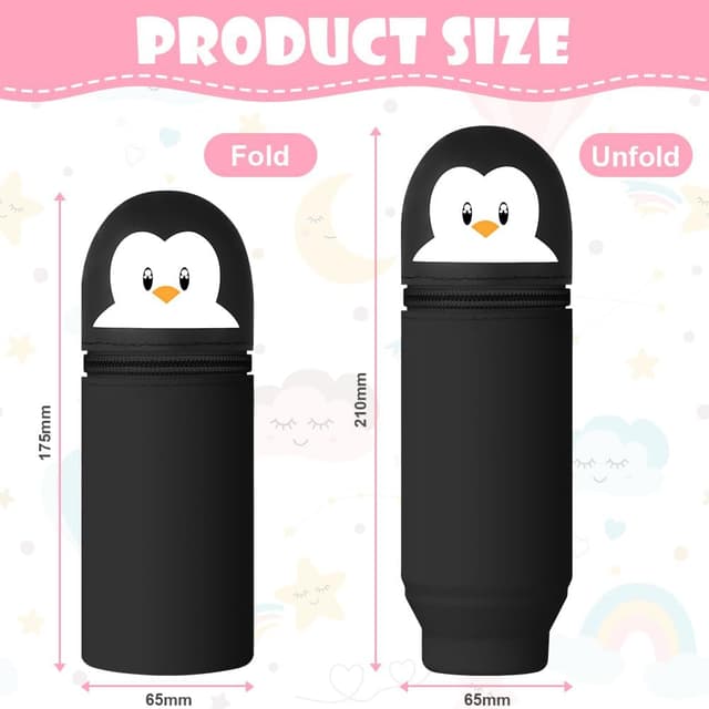 Detalle 2 de Vicloon Astuccio telescopico in silicone 2 in 1 con cerniera (pinguino)