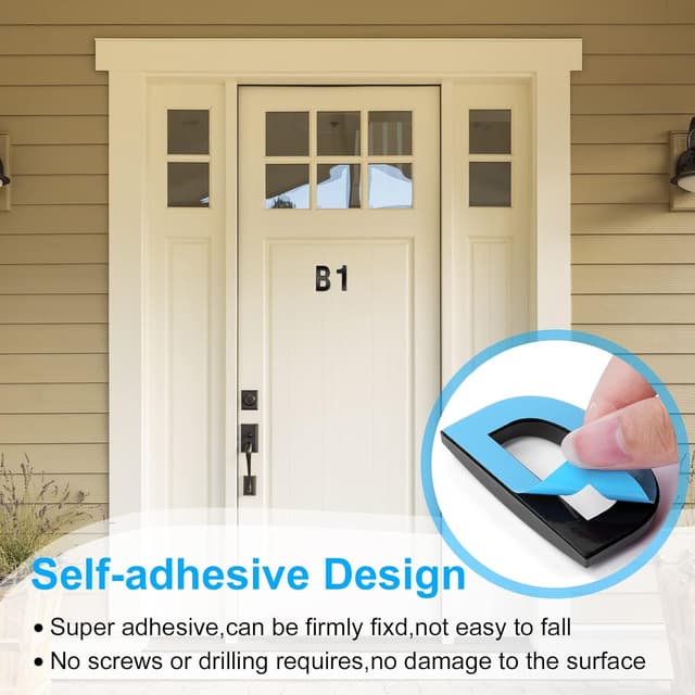 Detalle de Plaque de numéro de maison Vicloon moderne brossée (effet miroir 3D) pour porte et boîte aux lettres