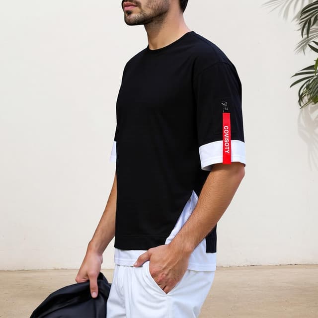 Detalle de Covisoty T-Shirt techwear homme