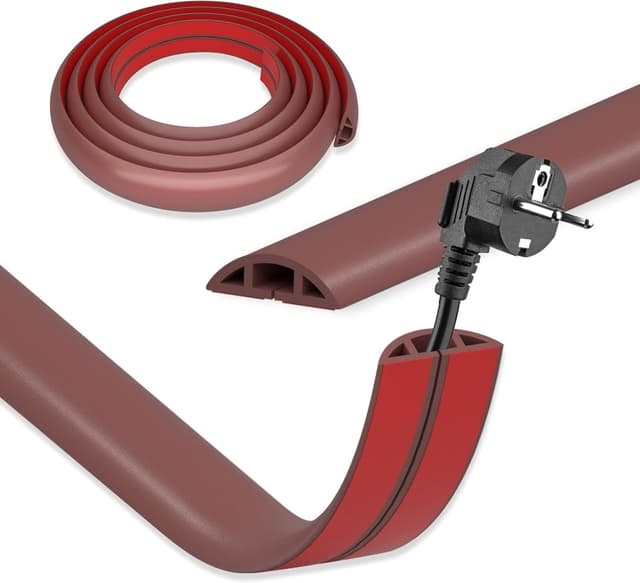 Detalle de DIKARIYA Kabelkanal rot, selbstklebend, flexibel (3 cm x 3 m) für Boden und Kabelschutz