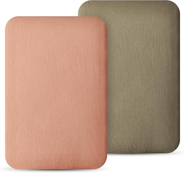 Detalle de Kewlife gift Baby Musselin Spannbettlaken 80x50 cm (2er-Set) aus 100 % Baumwolle