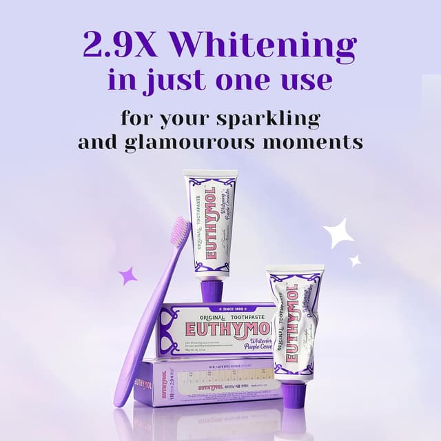 Thumbnail 2 de Euthymol Purple Whitening Toothpaste 3.7 fl oz 🪥