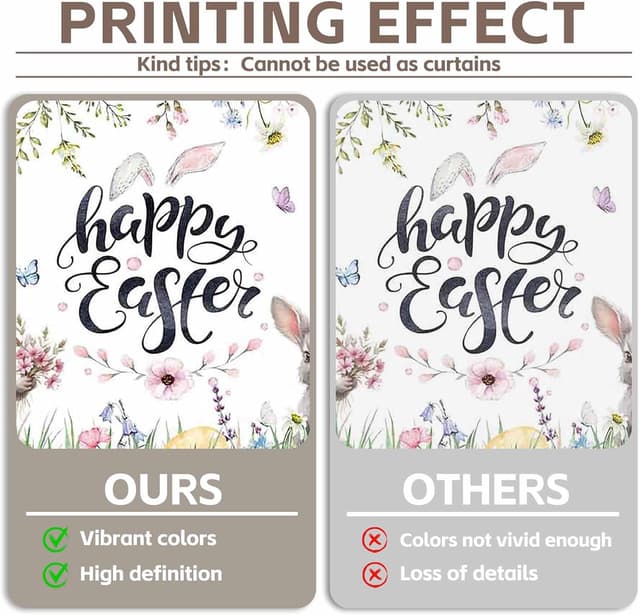 Detalle 2 de Luminora 72x43inch Spring Happy Easter Photography Backdrop (Rabbit, Flowers & Colourful Eggs)