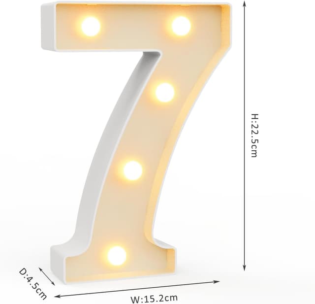 Detalle 2 de LED Zahlen Lampe „70“ – beleuchtete Leuchtzahlen mit warmweiß/kaltweiß, batteriebetrieben für Party- & Hochzeitsdeko