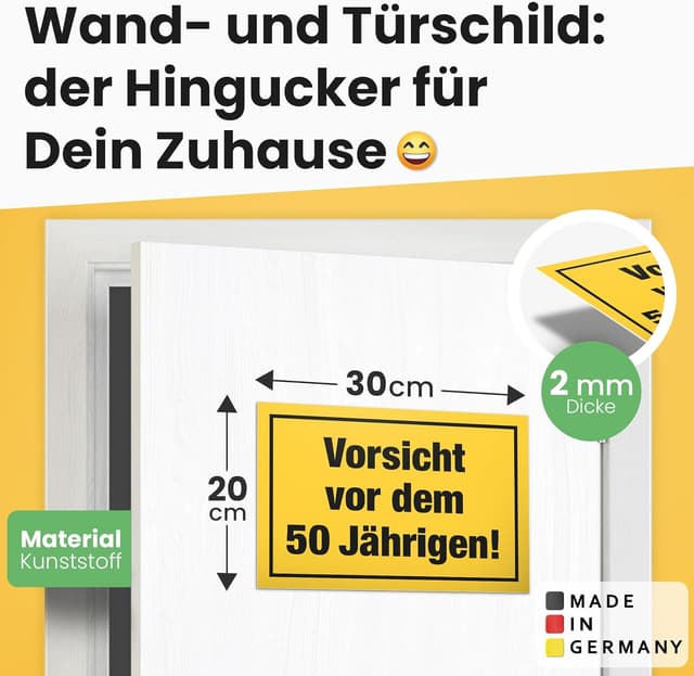 Thumbnail 1 de DankeDir Schild 50 Geburtstag Humor 30x20 cm