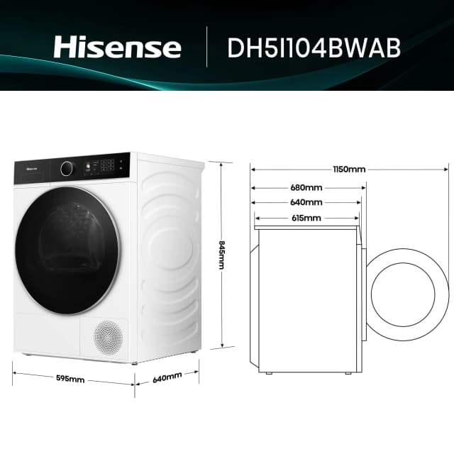 Thumbnail 1 de Hisense DH5I104BWAB secadora 10 Kg
