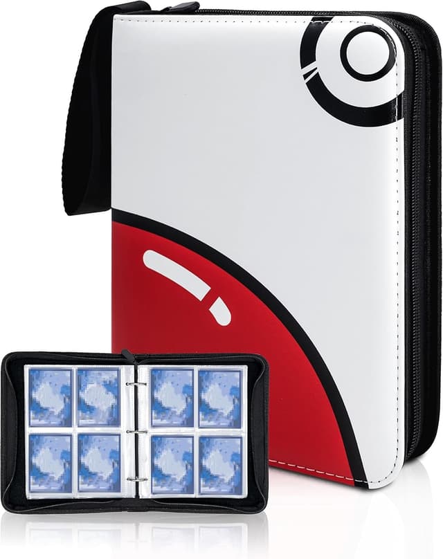 Detalle de Card Binder for Pokémon – 4-Pocket Zipper Binder with 60 Removable Pages (480 Storage)