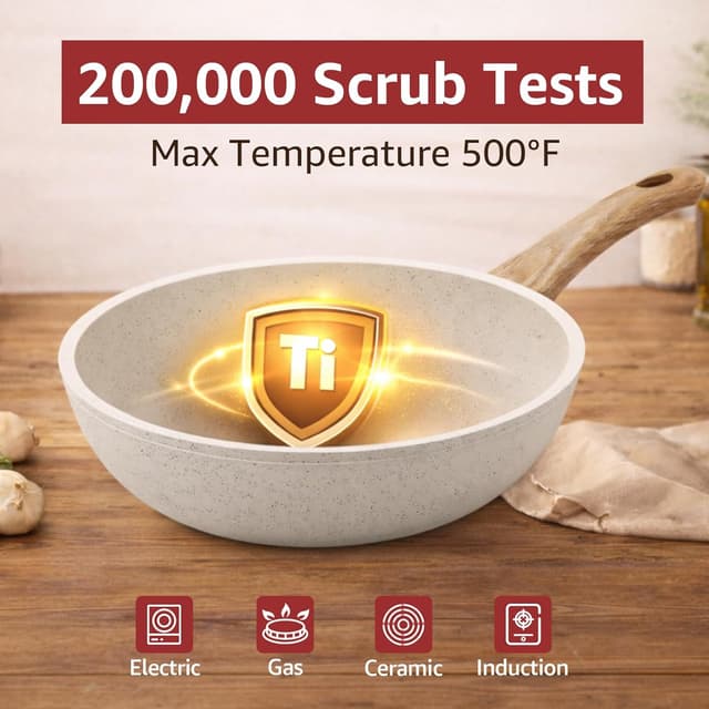 Detalle de Bazova 24-Piece Ceramic Nonstick Cookware Set