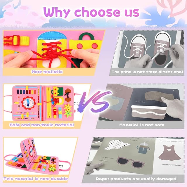 Detalle 1 de Montessori busy board for toddlers 1-3 years