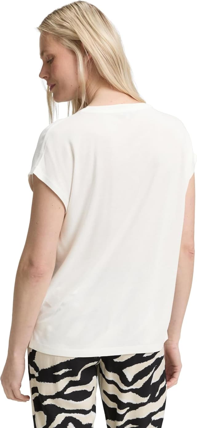 Detalle 2 de TOM TAILOR 1046435 T-Shirt Donna a maniche corte con spacchi laterali