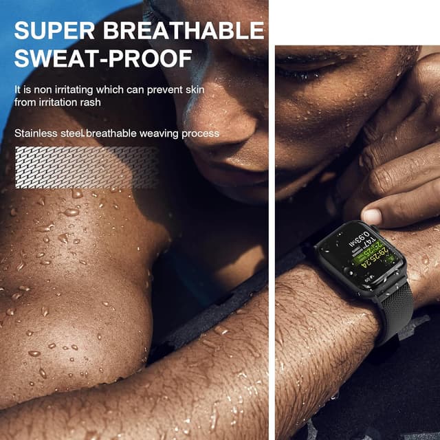 Detalle de MARGE PLUS Stainless Steel Milanese Loop Magnetic Clasp Watch Band (Apple Watch 46mm/44mm/45mm/49mm)