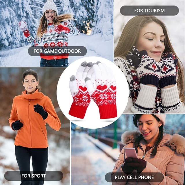 Detalle de KQueenStar Direct Women’s Winter Touchscreen Gloves – soft, warm and comfy for cold-weather phone use