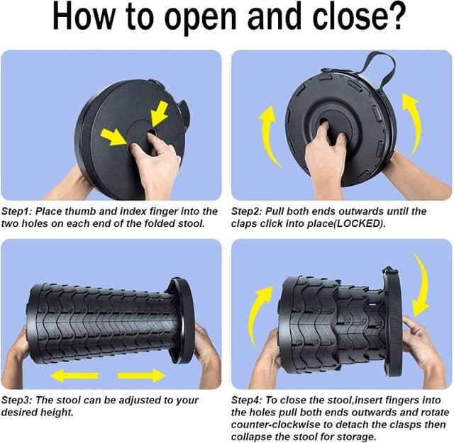 Thumbnail 4 de Hesanzol Tragbarer Teleskophocker einziehbar 180 kg