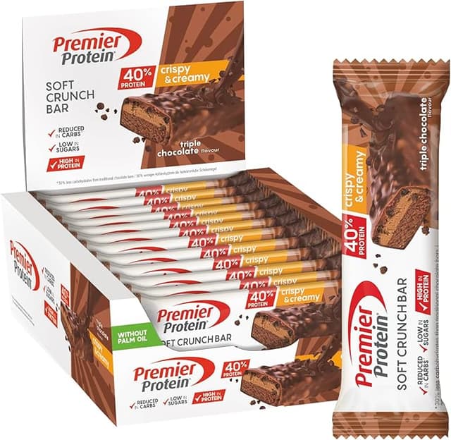 Imagen de Premier Protein Bar de Chocolate Triple, 40% Proteínas, 12x40g 🍫 en OfertitasTOP