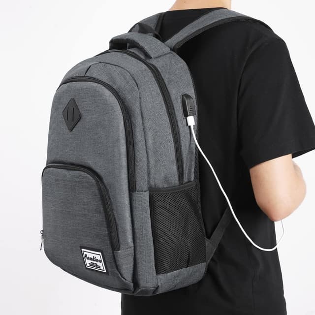 Detalle 2 de YAMTION Rucksack für Herren & Damen – Schulrucksack mit Laptopfach, 30 l, wasserdichtes Polyester
