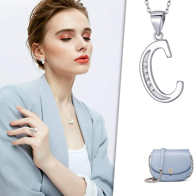 Thumbnail 5 de MASADA Collana Argento 925 con Ciondolo Iniziale 46 cm