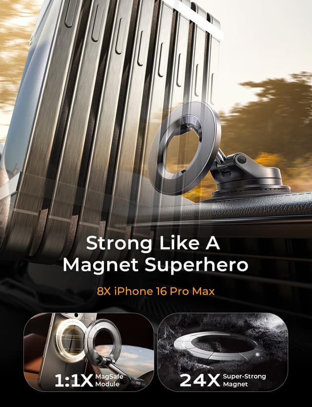 Detalle de LISEN Magsafe Car Mount magnetic phone holder