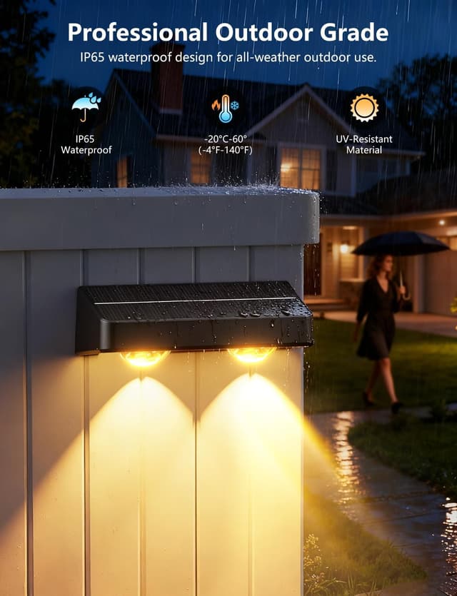 Detalle de Nibuuecer Solar Fence Lights 8 Pack