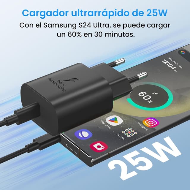 Detalle de Cargador 25W USB C Carga rápida