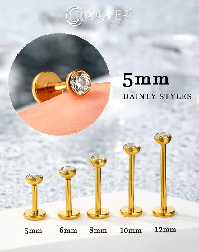 Thumbnail 5 de OUFER Labret Titane 18G 5–12 mm labret piercing