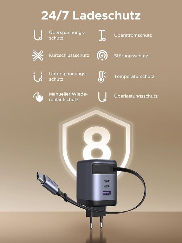 Thumbnail 6 de UGREEN Nexode 100W USB C Ladegerät mit Einziehkabel