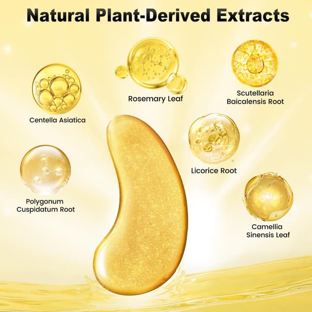 Detalle de Tibobo 24K Gold Augenpads – 36 Paar Gel-Eye-Patches mit Hyaluron & Collagen