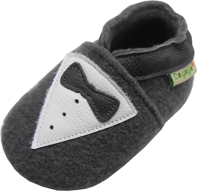 Detalle 2 de SAYOYO Lauflernschuhe aus reiner Schurwolle für Jungen & Mädchen – mit rutschfester Gummisohle