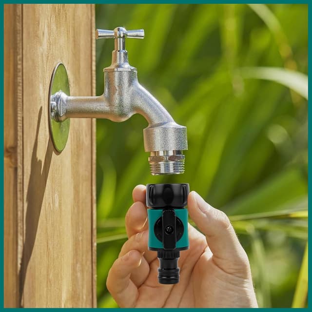 Detalle de Hydrogarden set da 3 connettori con valvola 3/4” (filettatura interna) per tubi da giardino