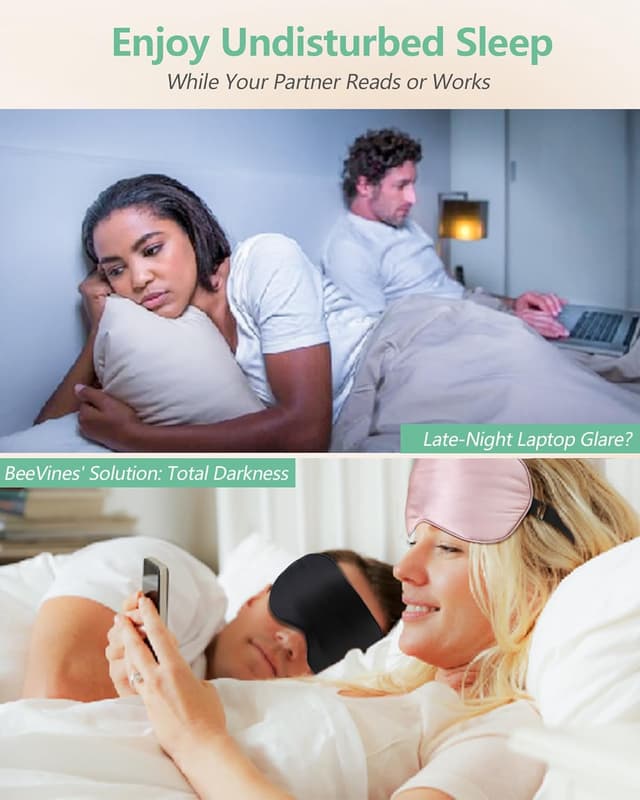 Thumbnail 5 de BeeVines Seiden-Schlafmaske 2er-Pack 🌙