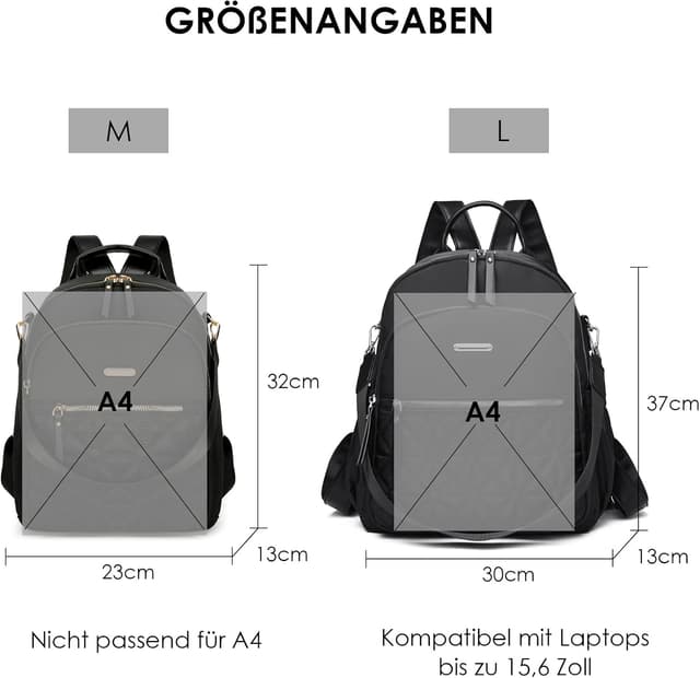 Detalle de JANSBEN Rucksack Damen Klein 13,3"